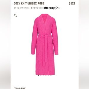 Skims Cozy Knit Unisex Robe -Pink